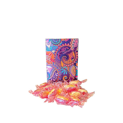 250g Rectangular Box Pattern of Sugar Free Rhubarb and Custard