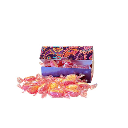 250g Rectangular Box Pattern of Sugar Free Rhubarb and Custard