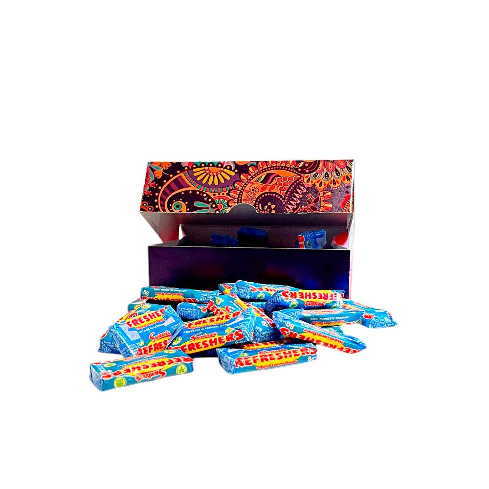 250g Rectangular Patterned Box of Swizzles Refreshers