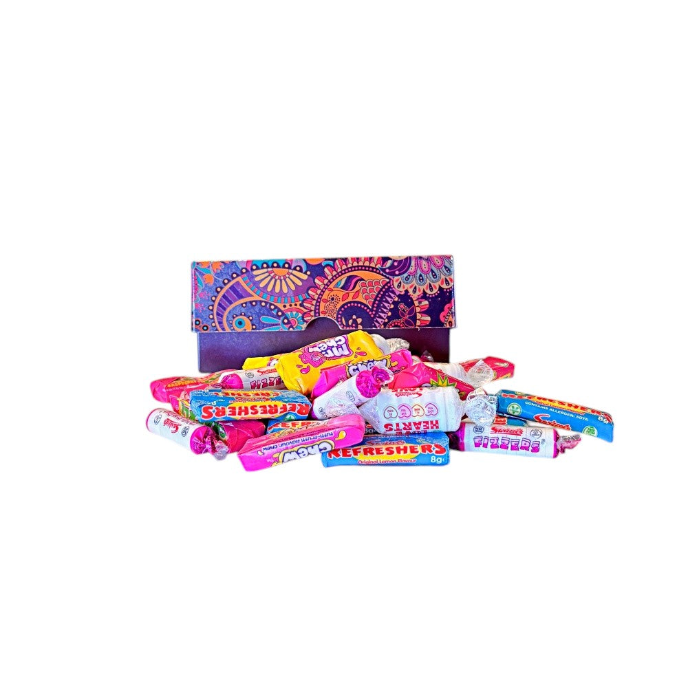 250g Rectangular Box Pattern of Swizzles Retro Sweet Mix