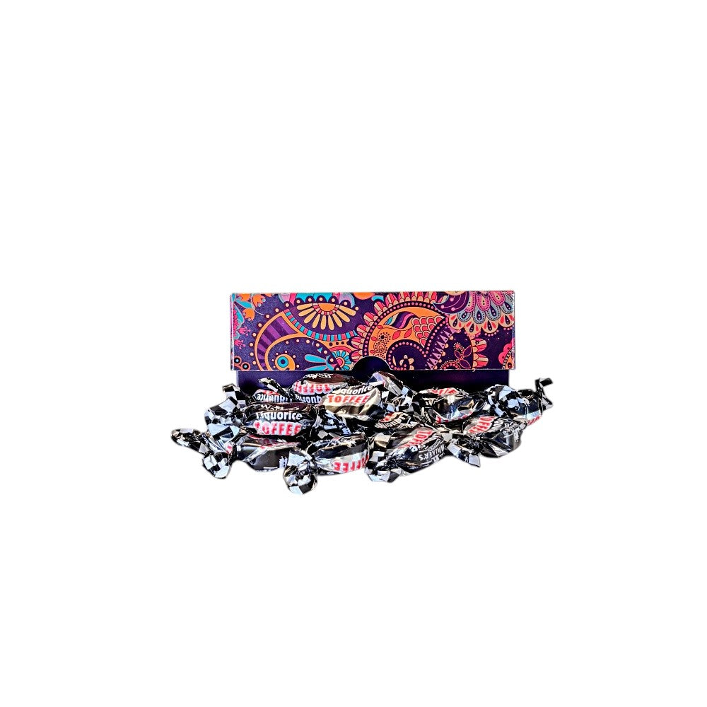 250g Rectangular Box Pattern of Walkers Liquorice Toffee