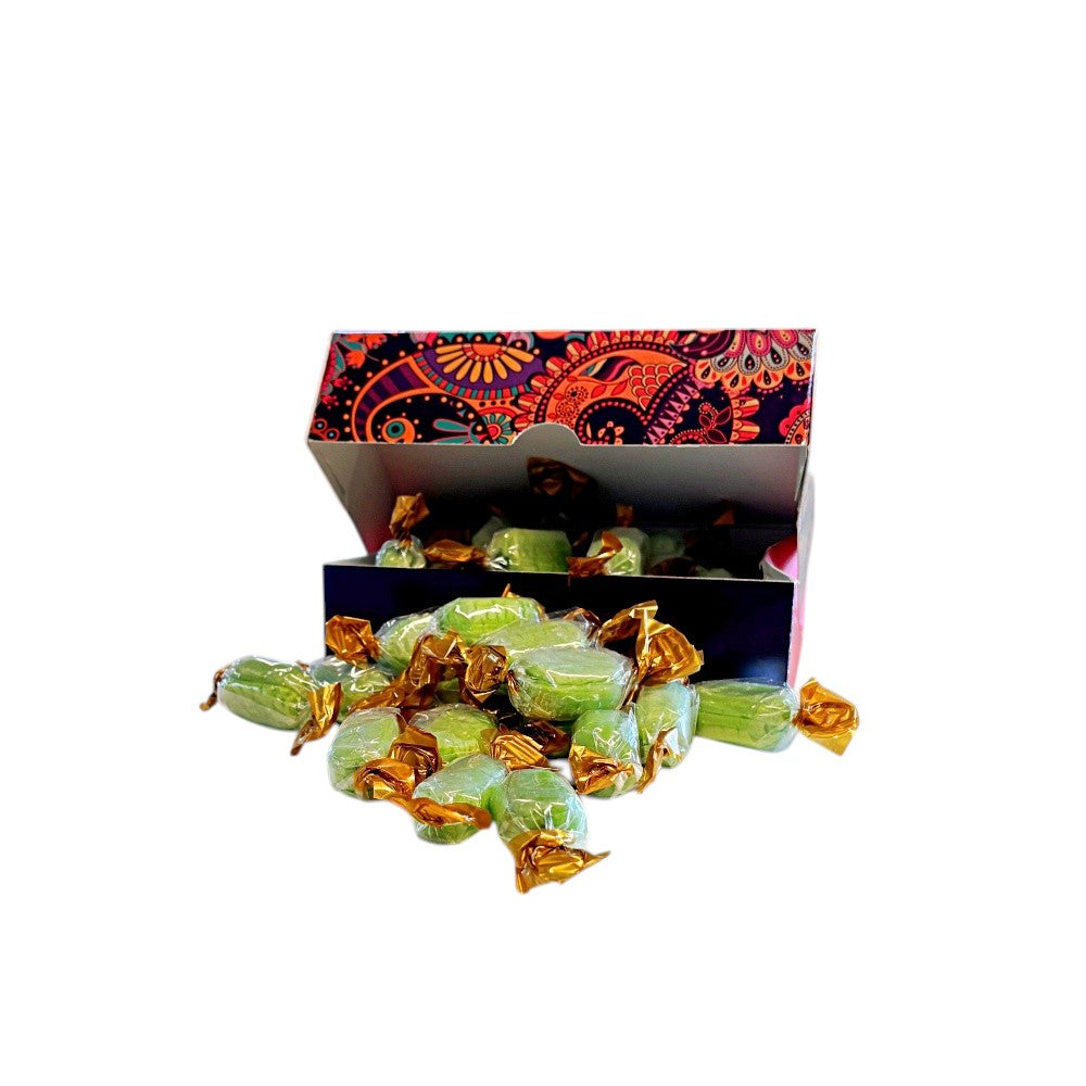 250g Rectangular Box Pattern of Hard Boiled Chocolate Limes Sweets