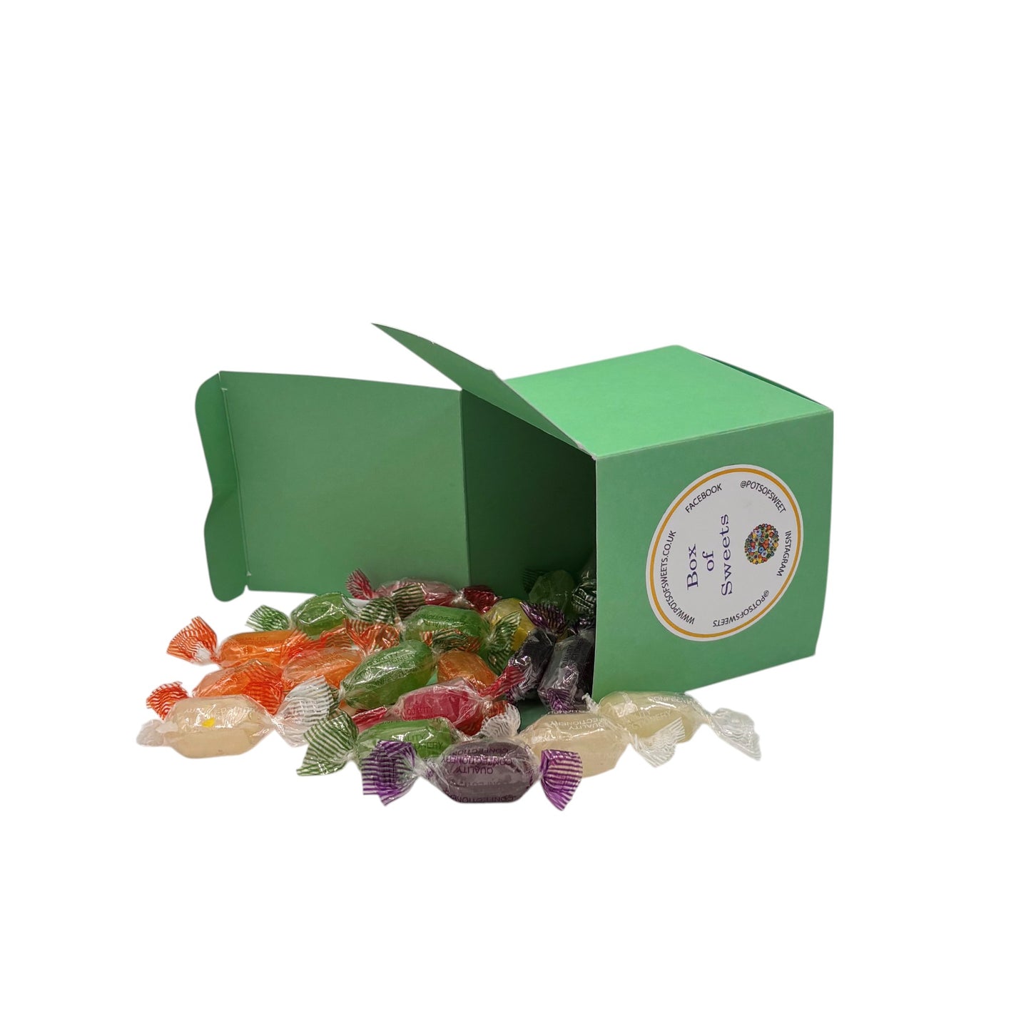 300g Square Box of Hard Boiled Fruit Drops Sweet