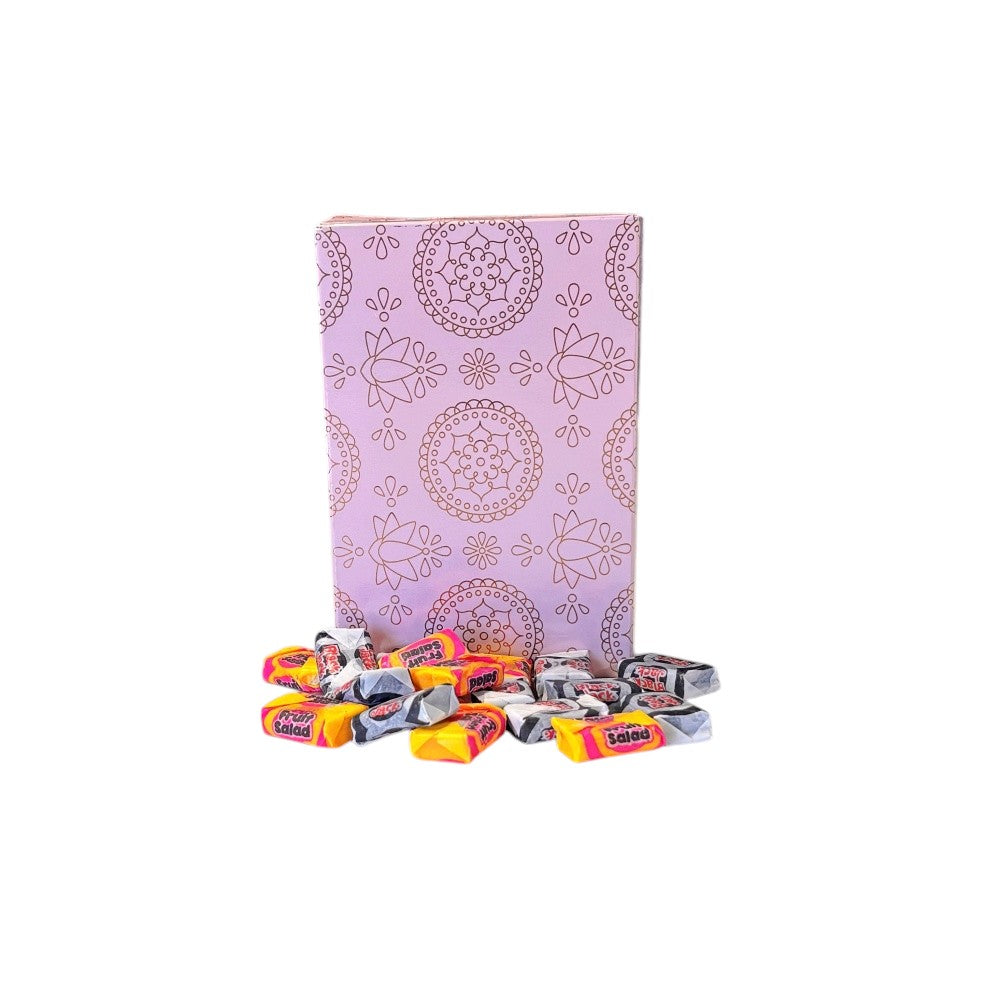 250g Rectangular Box Blossom Pattern of Black Jacks and Fruit Salads