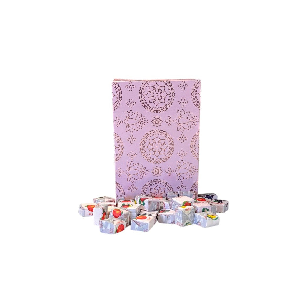 250g Rectangular Patterned Box of Fruity Chews Fruit Caramels