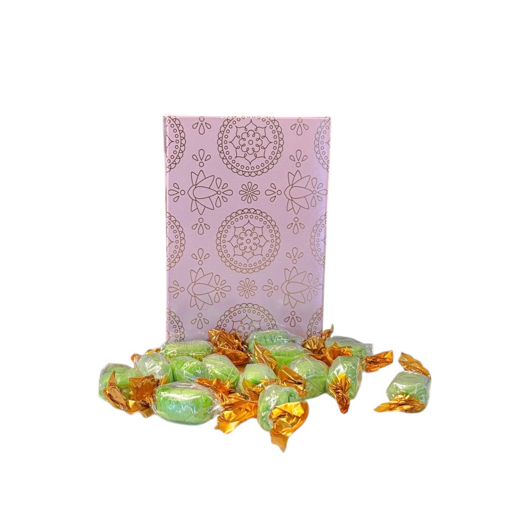 250g Rectangular Box Pattern of Hard Boiled Chocolate Limes Sweets