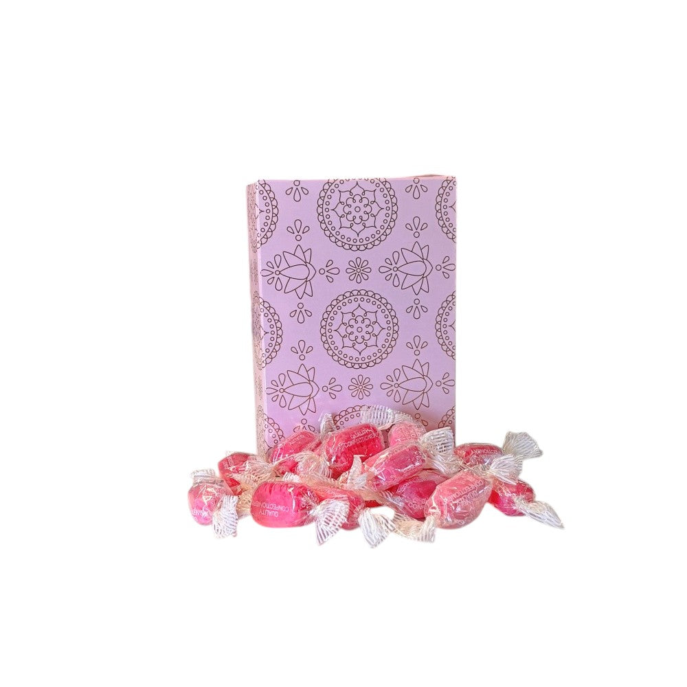 250g Rectangular Patterned Box of Strawberry Sherbets Sweets