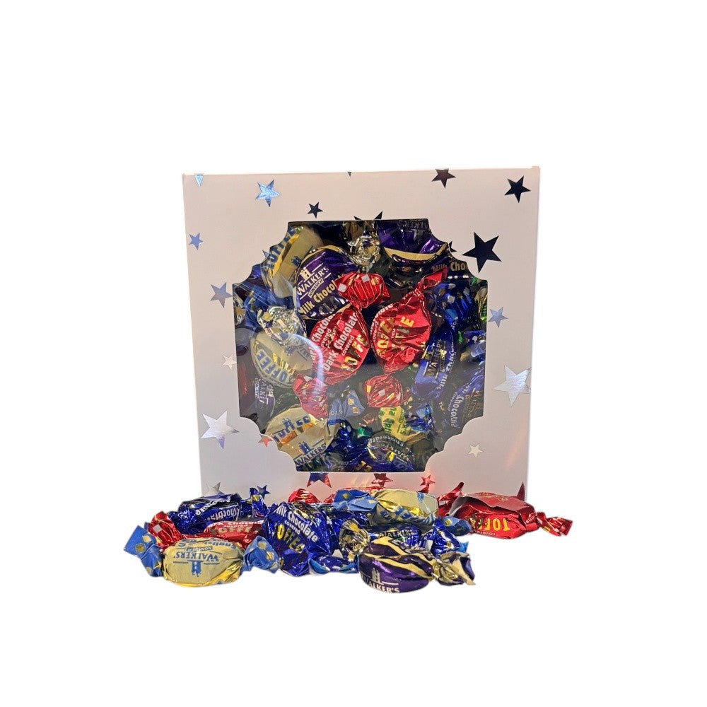 300g Square Window Pattern Box of Walkers Milk Chocolate Eclairs