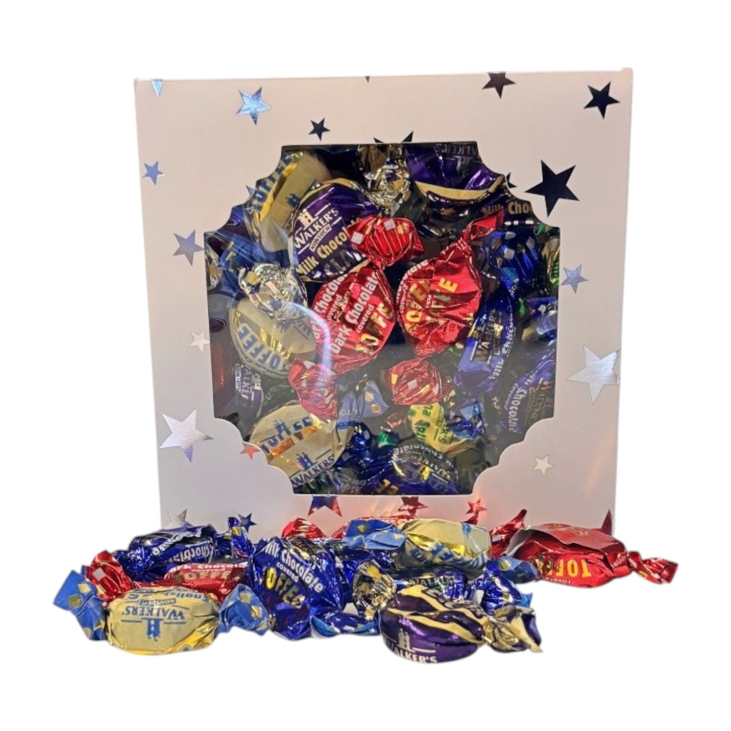 300g Square Window Pattern Box of Walkers Assorted Toffees