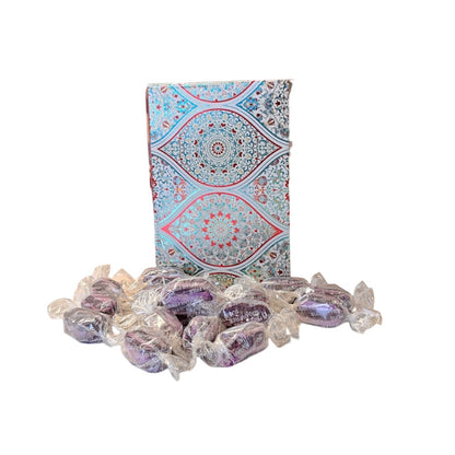 250g Rectangular Pattern Box of Sugar Free Blackcurrant and Liquorice