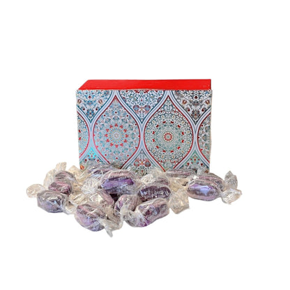 250g Rectangular Pattern Box of Sugar Free Blackcurrant and Liquorice