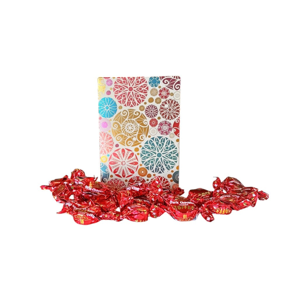 250g Rectangular Patterned Box of Walkers Dark Chocolate Toffee