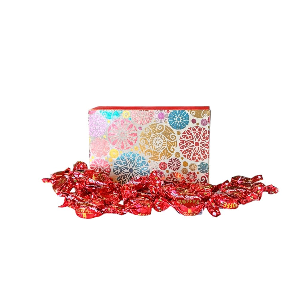 250g Rectangular Patterned Box of Walkers Dark Chocolate Toffee