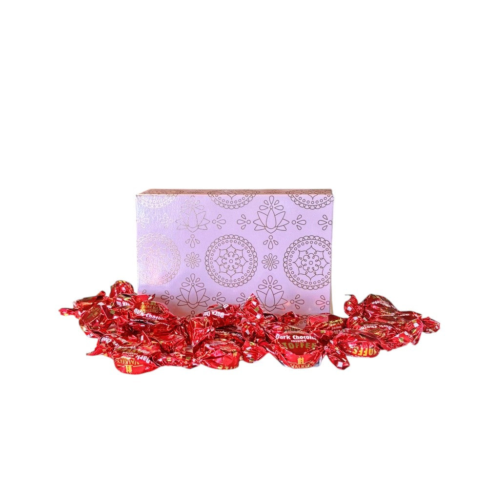250g Rectangular Patterned Box of Walkers Dark Chocolate Toffee