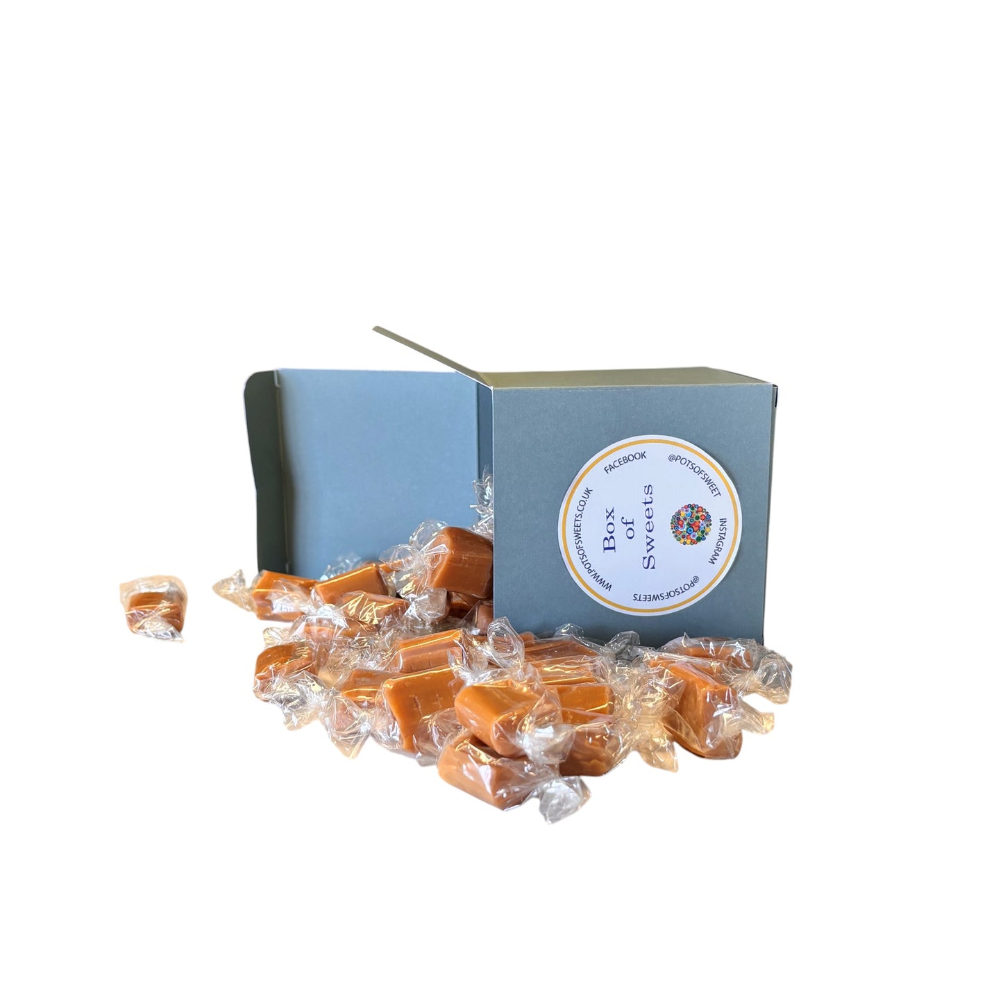 300g Square Box of Bristows Salted Caramel Fudge