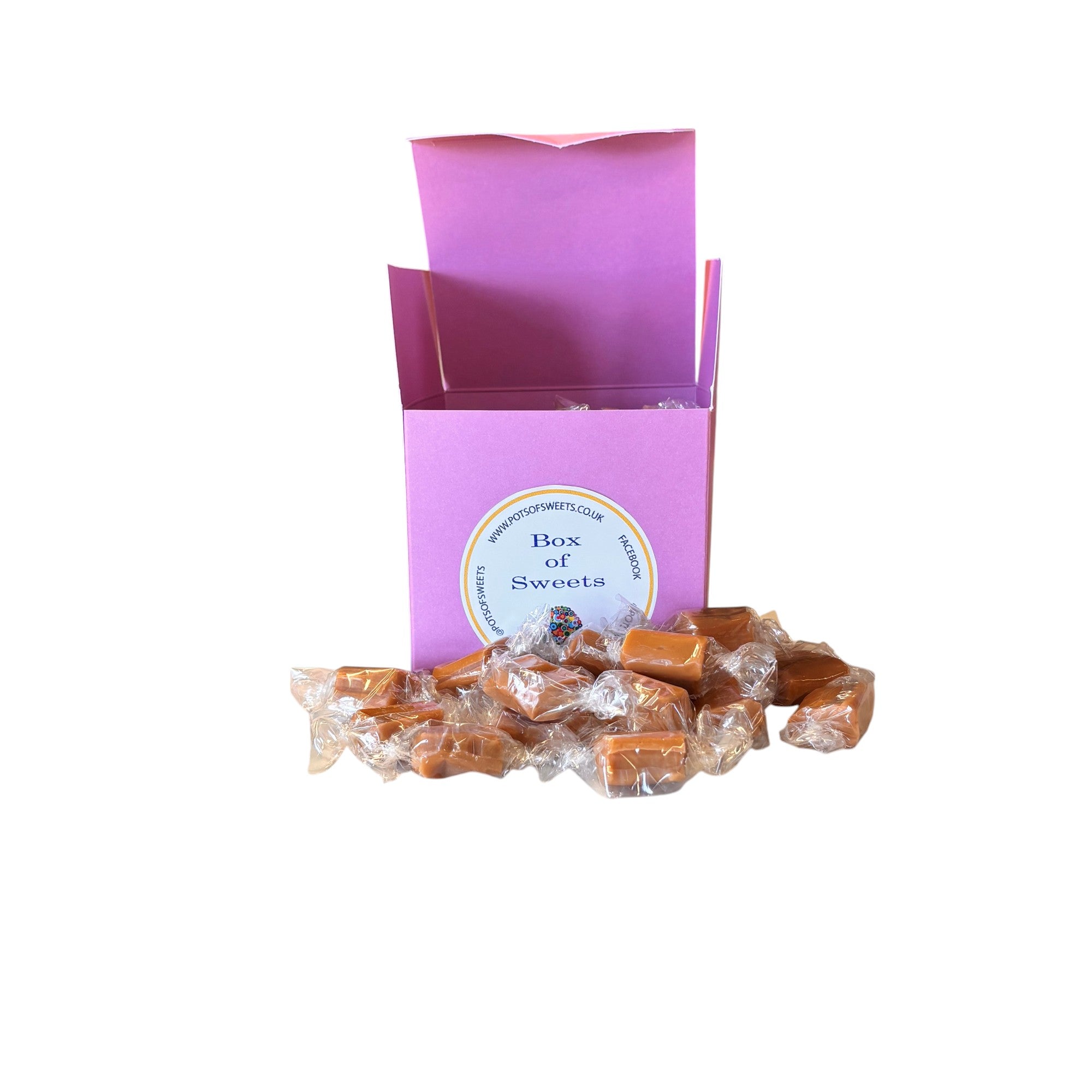 300g Square Box of Bristows Salted Caramel Fudge