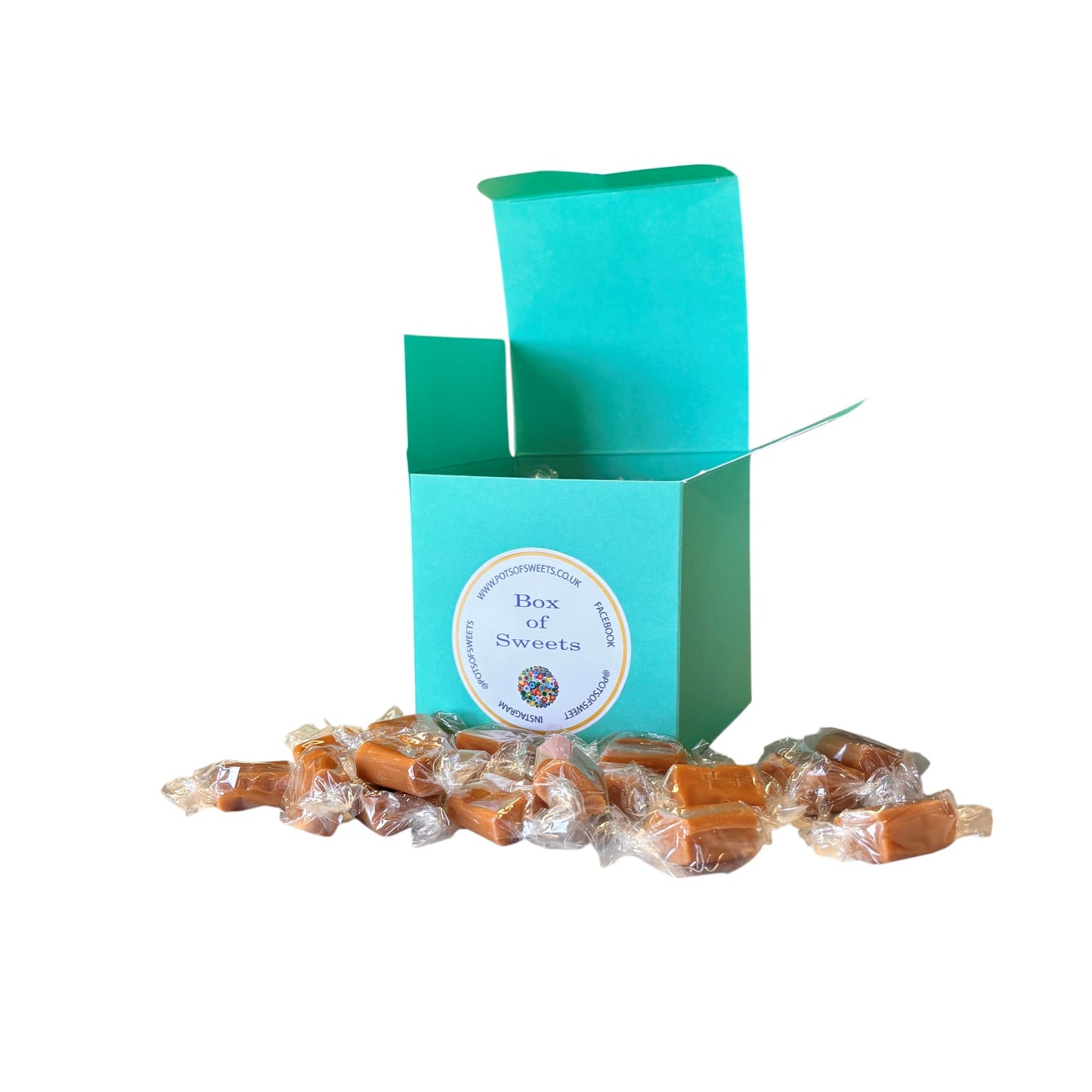 300g Square Box of Bristows Salted Caramel Fudge