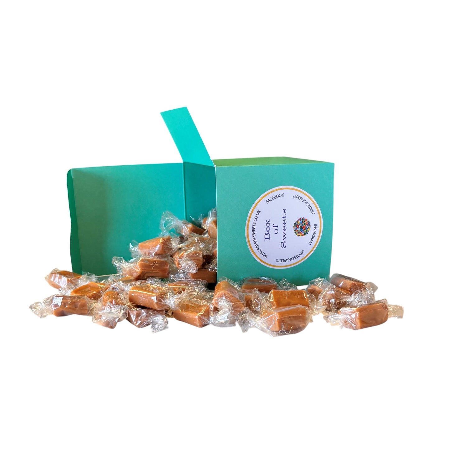 300g Square Box of Bristows Salted Caramel Fudge