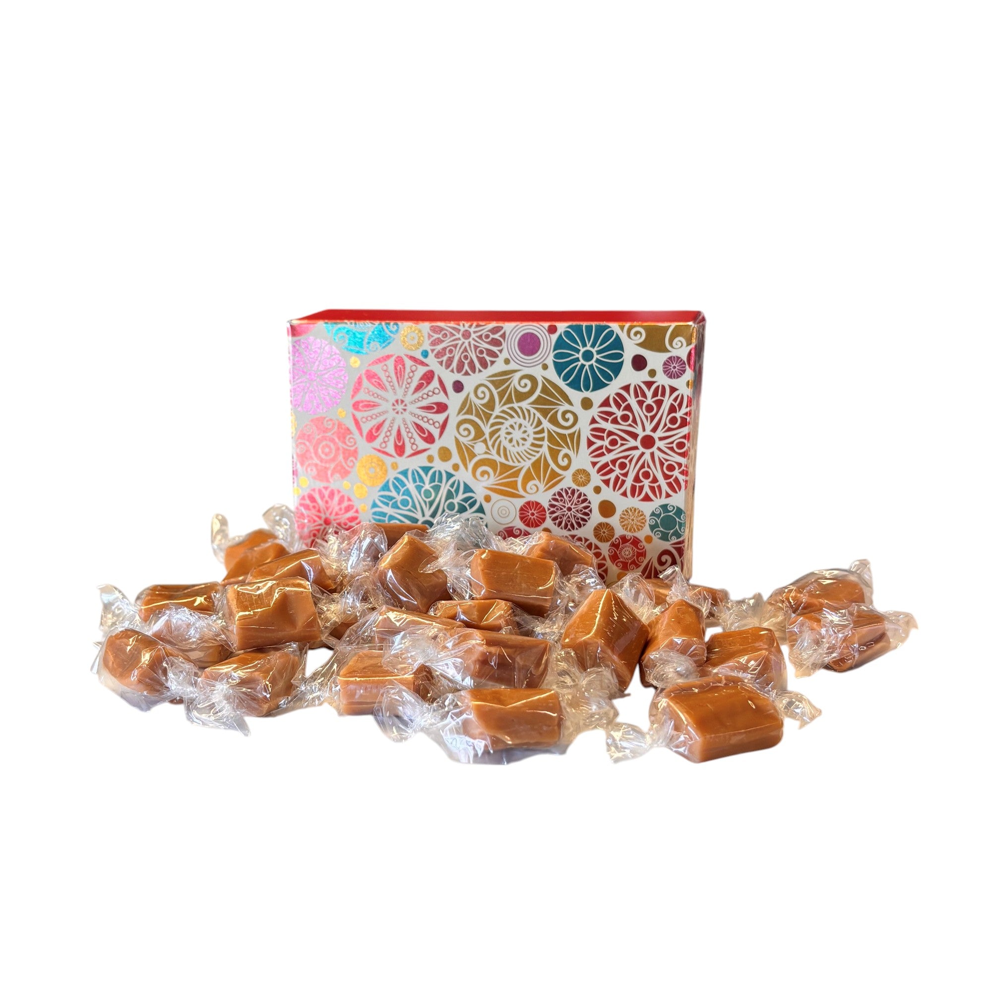 250g Rectangular Patterned Box of Bristows Salted Caramel Fudge