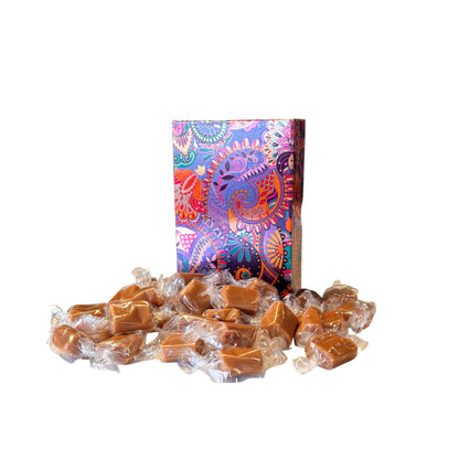 250g Rectangular Patterned Box of Bristows Salted Caramel Fudge