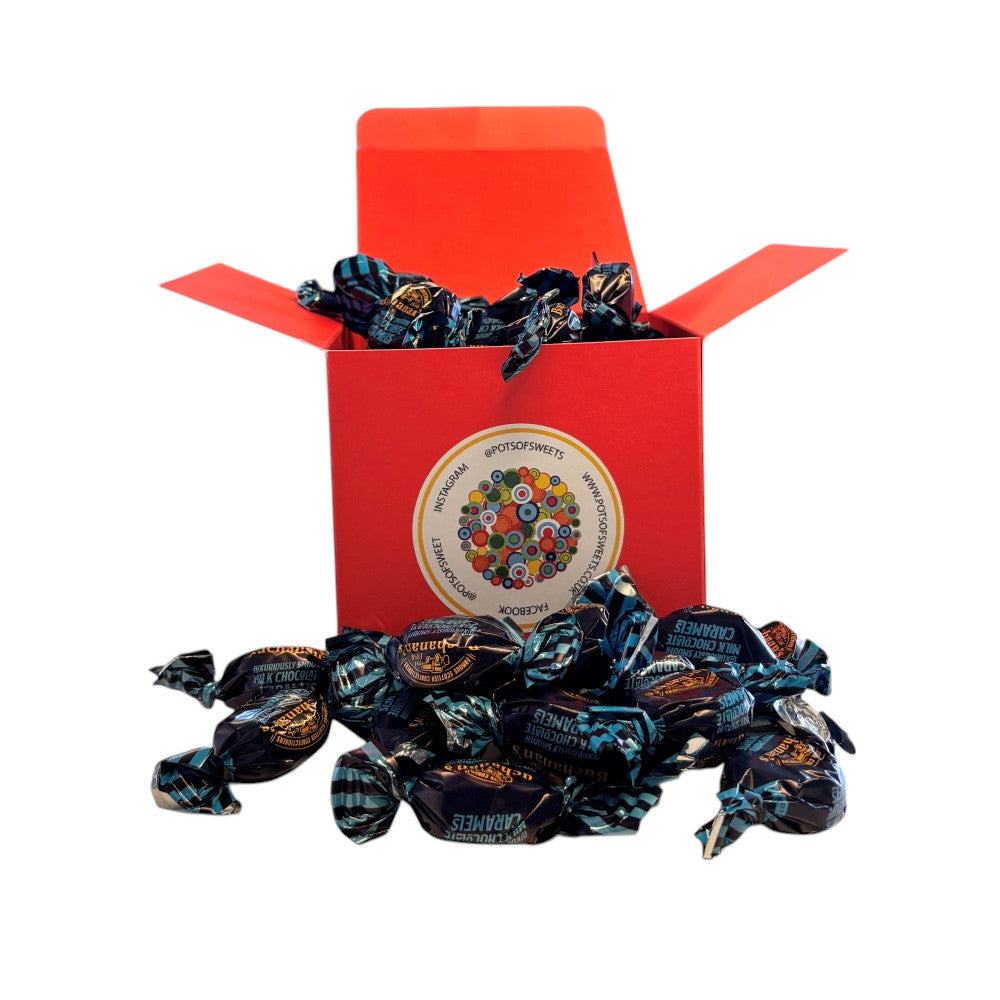 300g Square Box Buchanans Milk Chocolate Caramel Toffees