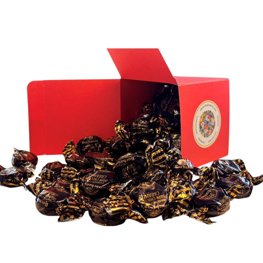 300g Square Box of Buchanan's Chocolate Caramel Toffees