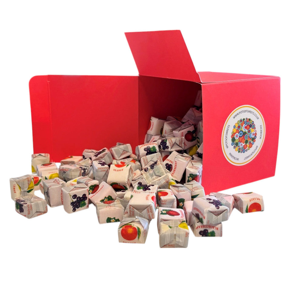 300g Square Box of Fruity Chews Fruit Caramels