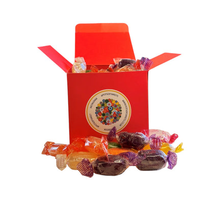 300g Square Box of Hard Boiled Fruit Drops Sweet