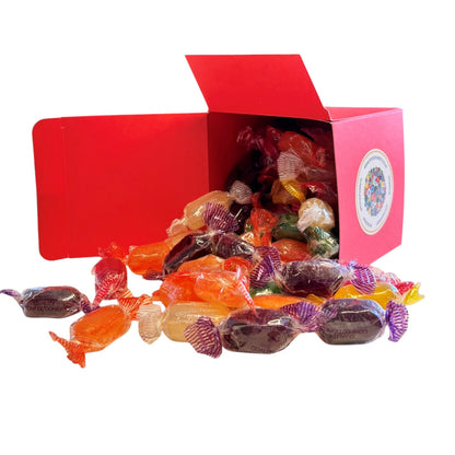 300g Square Box of Hard Boiled Fruit Drops Sweet