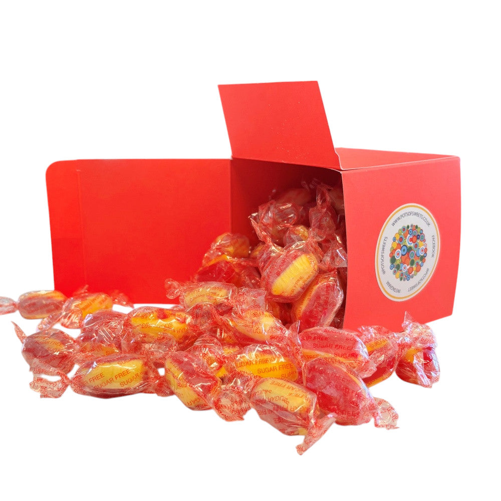 300g Square Box of Sugar Free Rhubarb and Custard