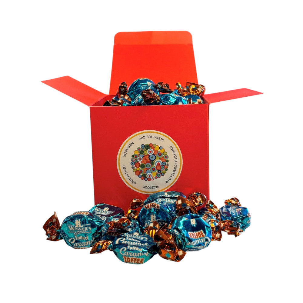300g Square Box of Walkers Salted Caramel Toffee