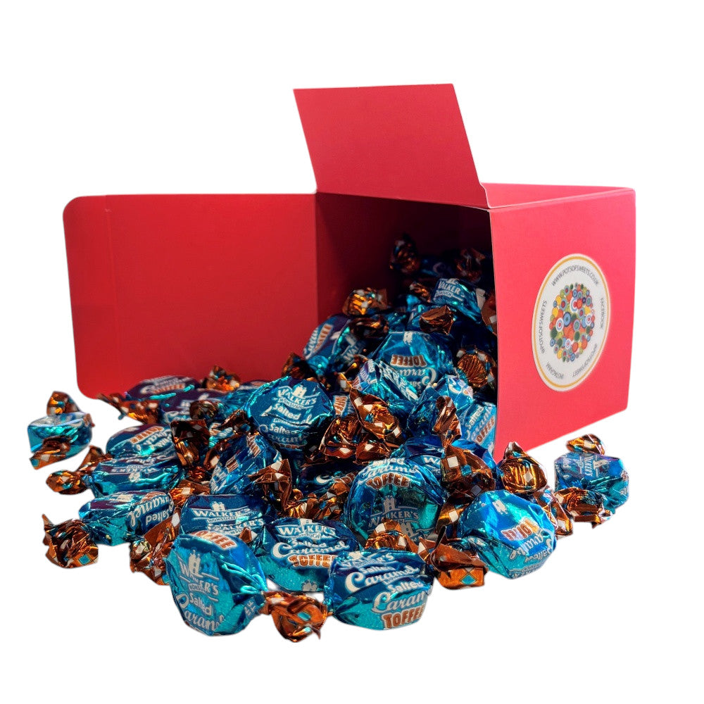 300g Square Box of Walkers Salted Caramel Toffee