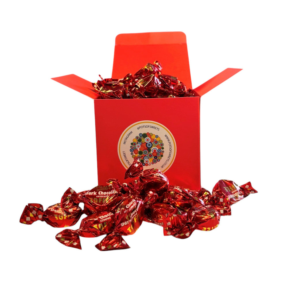 300g Square Box of Walkers Dark Chocolate Toffee