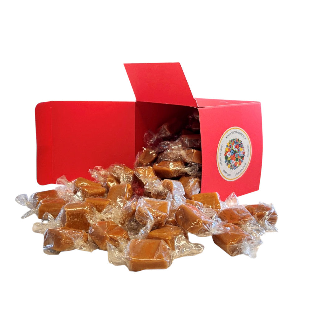 300g Square Box of Bristows Salted Caramel Fudge