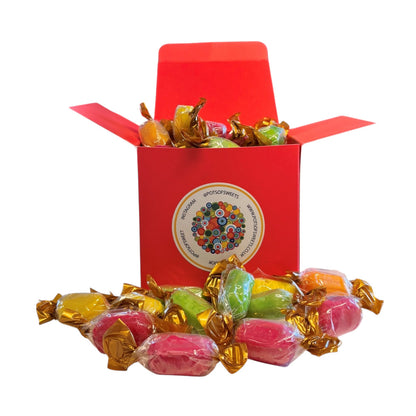 300g Square Box of Chocolate Fruits Sweets