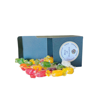 300g Square Box of Hard Boiled Fruit Drops Sweet