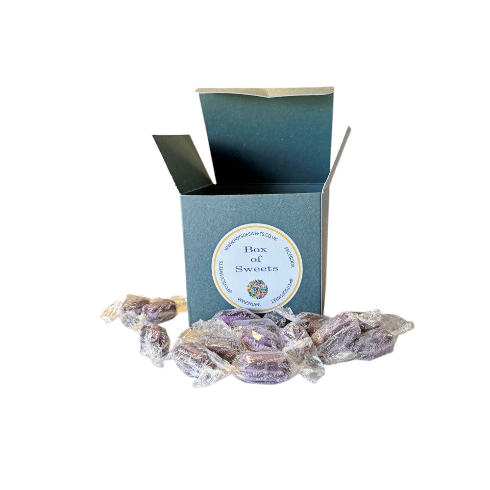 300g Square Box of Sugar Free Blackcurrant and Liquorice