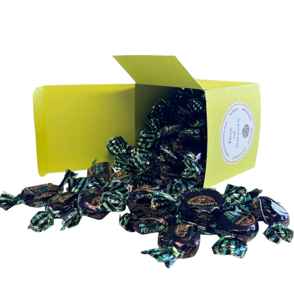 300g Square Box of Buchanan's Chocolate Peppermint Creams