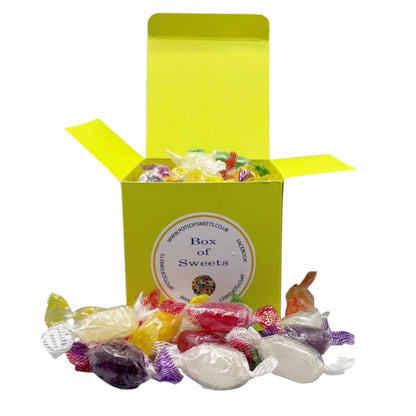 300g Square Box of Hard Boiled Fruit Drops Sweet