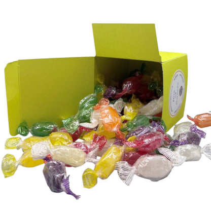 300g Square Box of Hard Boiled Fruit Drops Sweet