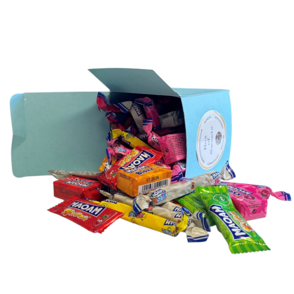 300g Square Box of Maoam Joystix, Bloxs, Strips Fruit Chews Sweets