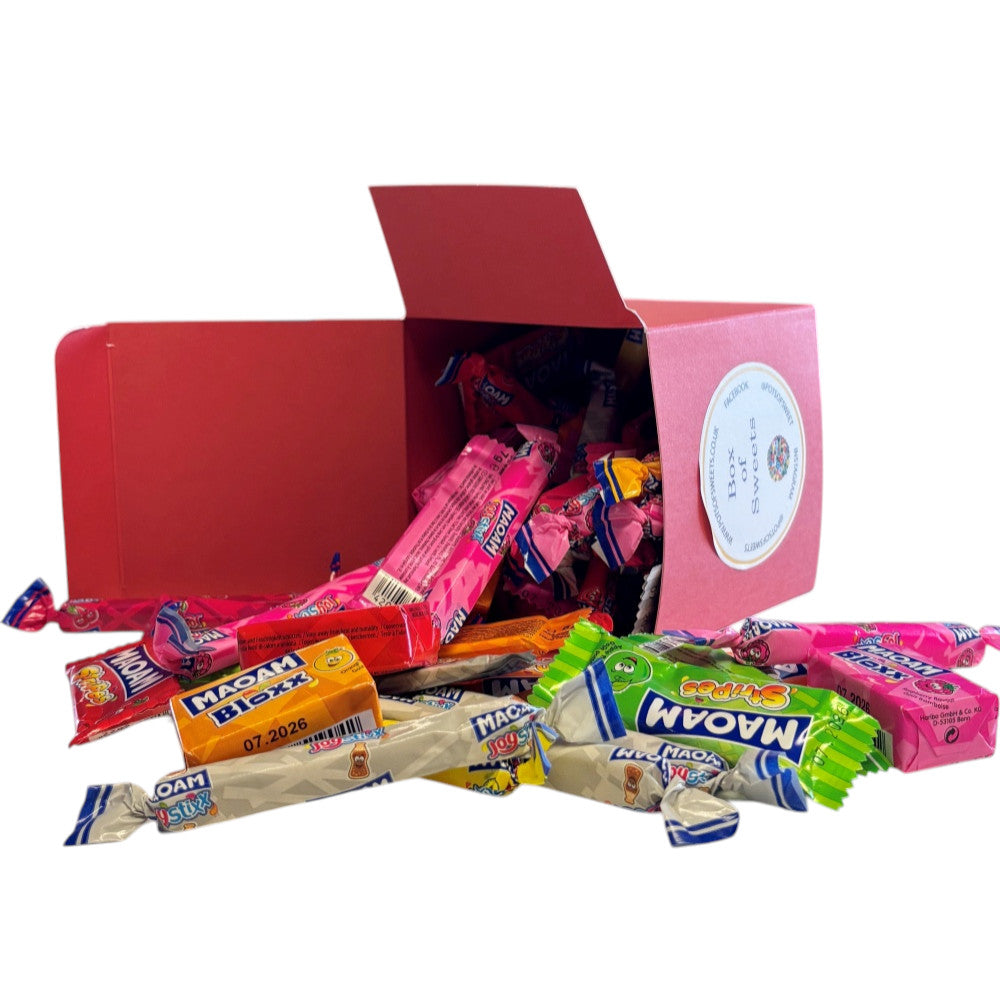 300g Square Box of Maoam Joystix, Bloxs, Strips Fruit Chews Sweets