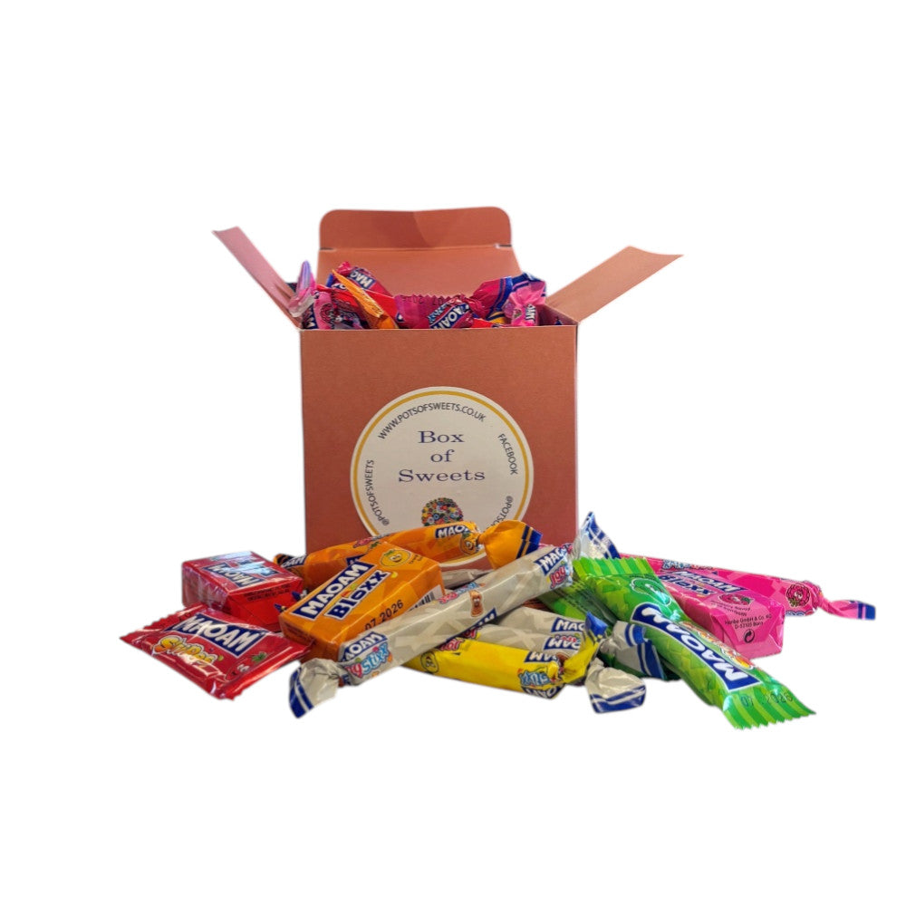 300g Square Box of Maoam Joystix, Bloxs, Strips Fruit Chews Sweets