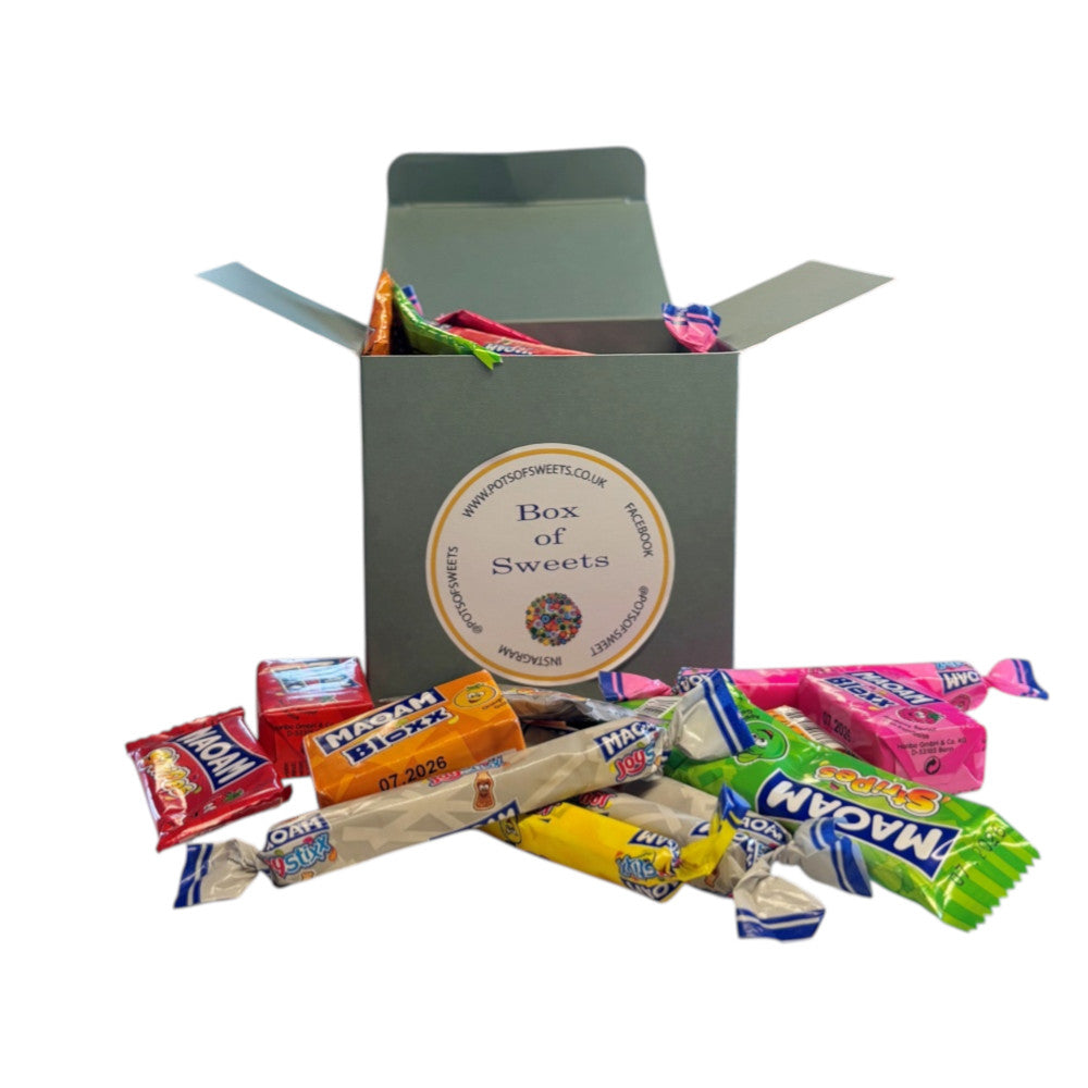 300g Square Box of Maoam Joystix, Bloxs, Strips Fruit Chews Sweets