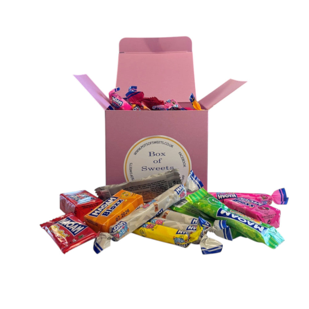 300g Square Box of Maoam Joystix, Bloxs, Strips Fruit Chews Sweets