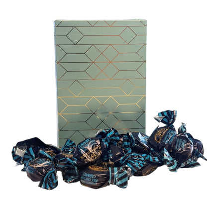 250g Rectangular Patterned Box of Buchanans Milk Chocolate Caramel Toffees