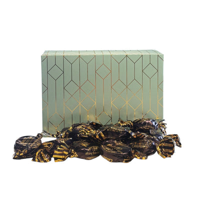 250g Rectangular Pattern Box of Buchanan's Chocolate Caramel Toffees