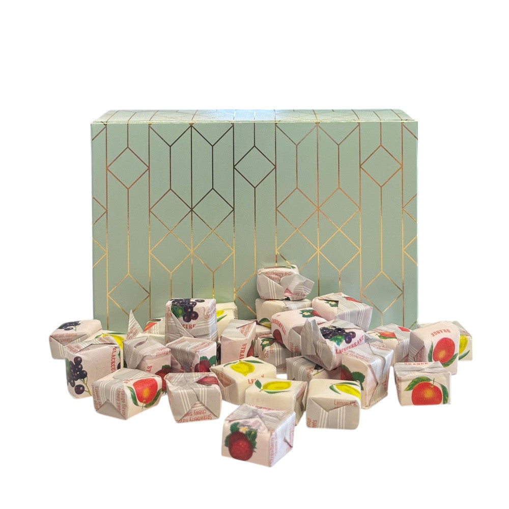 250g Rectangular Patterned Box of Fruity Chews Fruit Caramels
