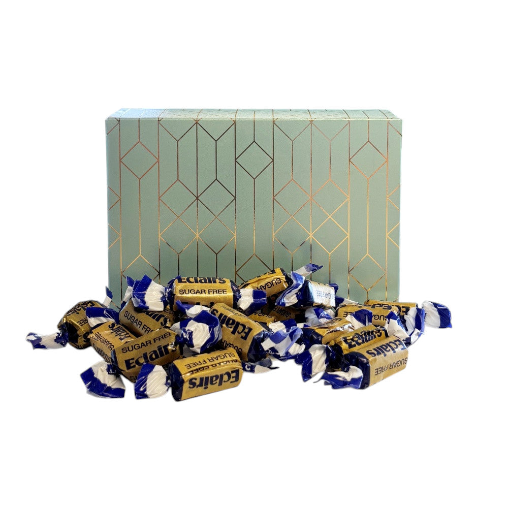 250g Rectangular Box Pattern of Sugar Free Chocolate Eclairs