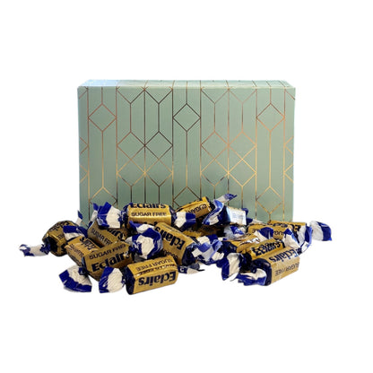 250g Rectangular Box Pattern of Sugar Free Chocolate Eclairs